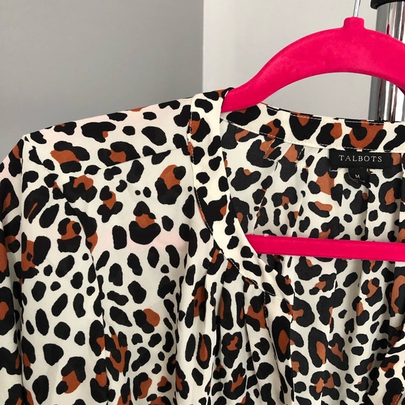 Talbots Cheetah/Leopard Print Button Blouse - Picture 3 of 6